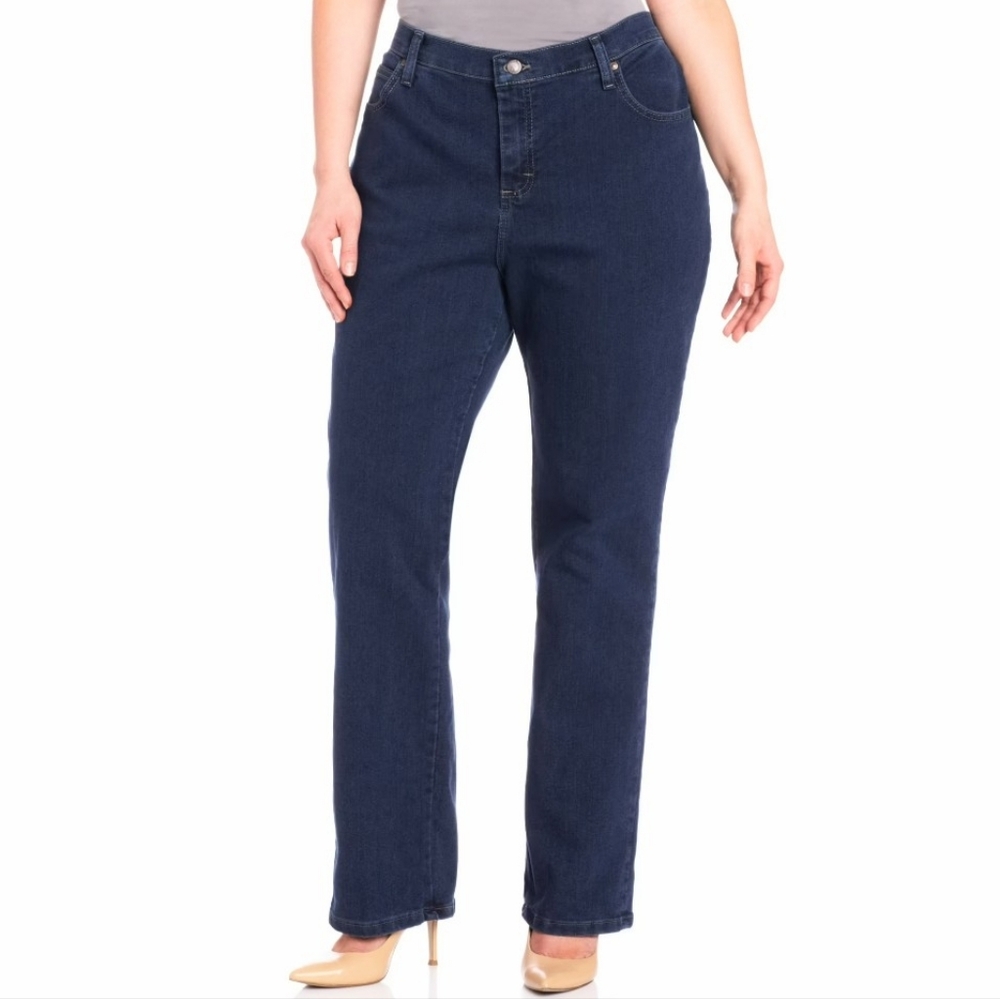 Lee Denim Dark Wash High Waisted Straight Leg Classic Retro Blue Jeans